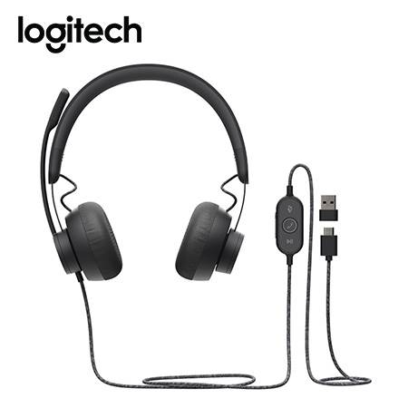 AUDIFONO C/MICROF. LOGITECH B2B ZONE WIRED USB/USB-C TEAMS BLACK