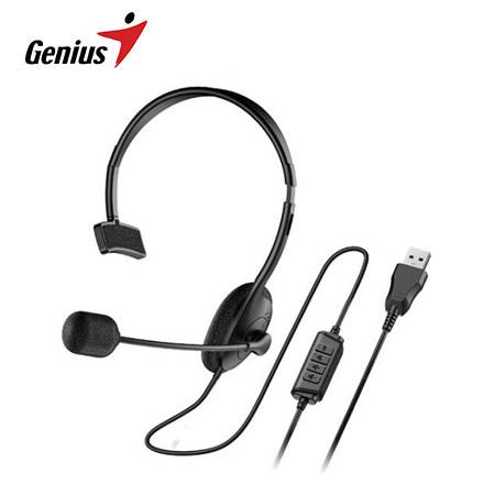 AUDIFONO C/MICROF. GENIUS HS-100U MONO USB-A BLACK