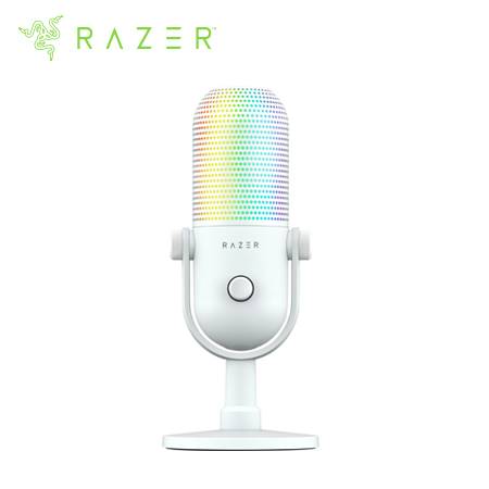 MICROFONO RAZER SEIREN V3 CHROMA USB STREAMING SUPERCARDIOIDE C/N SENSOR TOUCH SILENT WHITE