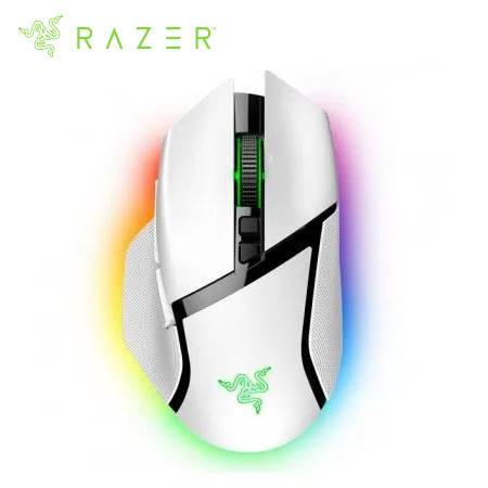 MOUSE RAZER BASILISK V3 PRO 35K DPI MULTI-DISPOSITIVO 210H WIRELESS / BT / USB-A SWITCH OPTICO 90M 13 ZONAS CHROMA WHITE