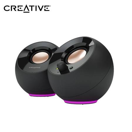 PARLANTE CREATIVE PEBBLE SE RGB 2.0 4.4W / 8.8W 3.5MM USB-POWER BLACK