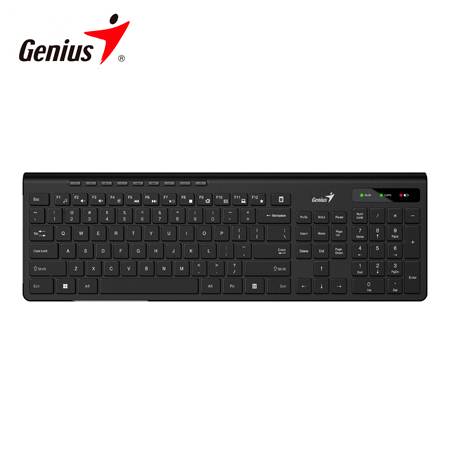 TECLADO GENIUS WIRELESS SLIMSTAR 7230 AI COPILOT MULTIMEDIA + 9 TECLAS ACCESO RAPIDO SP BLACK